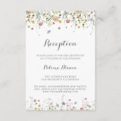 優美なカラフルワイルドフラワーウェディングレセプション エンクロージャーカード (正面)