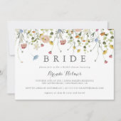 優美なカラフルワイルドフラワーズブライドブライダルシャワー 招待状 (正面)