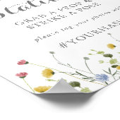 優美なカラフルワイルドフラワーセルフィー駅の看板 ポスター (角)