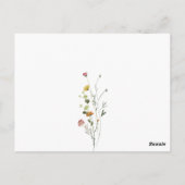 優美なカラフルワイルドフラワーバケットリストカード ポストカード (裏面)