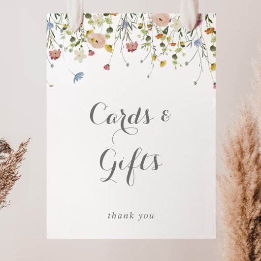 優美なカラフル野生の花のカードとギフトのサイン ポスター