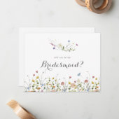 優美なカラフル野生の花の花嫁提案 ノートカード (正面/裏面インサイチュ)