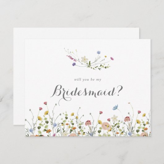 優美なカラフル野生の花の花嫁提案 ノートカード (正面/裏面)
