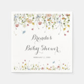 優美なカラフル野生の花の赤ちゃんシャワー スタンダードカクテルナプキン (正面)
