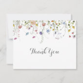 優美なカラフル野生の花フラットズ結婚ーズ サンキューカード (正面)