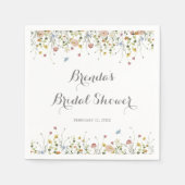 優美なカラフル野生の花ブライダルシャワー スタンダードカクテルナプキン (正面)