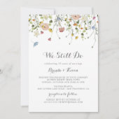 優美なカラフル野生まだ誓いを更新する 招待状 (正面)