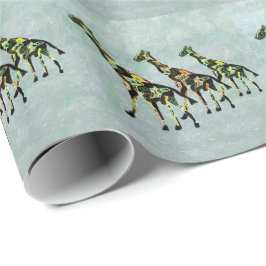 優美なキリン ラッピングペーパー