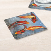 優美なコイI スクエアペーパーコースター (アングル)