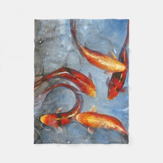 優美なコイI フリースブランケット (正面)