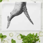 優美なザトウクジラ キッチンタオル (折り畳み)