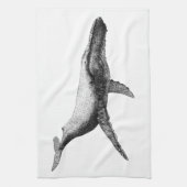 優美なザトウクジラ キッチンタオル (縦)