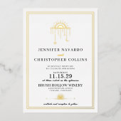 優美なシニカルと写真結婚式招待状 箔招待状 (正面)