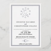 優美なシニカルと写真結婚式招待状 箔招待状 (正面)