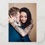 優美なシニカルと写真結婚式招待状 箔招待状 (裏面)