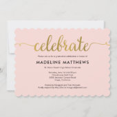 優美なスクリプト編集可能なカラー目盛り招待状 招待状 (裏面)