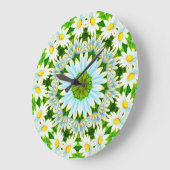 優美なデイジー楽しいフラクタル ラージ壁時計 (傾斜)