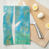 優美なデイジーI キッチンタオル (四つ折り)