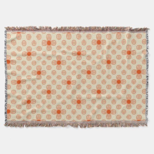 優美なドット花模様エプロン スローブランケット (正面)