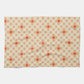 優美なドット花模様 キッチンタオル (横)