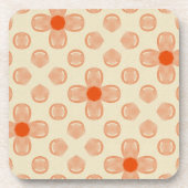 優美なドット花模様 コースター (正面)
