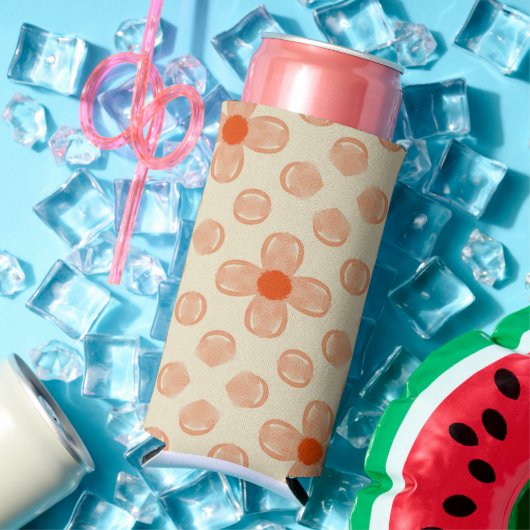 優美なドット花模様 スリム缶クーラー (インサイチュ 夏)