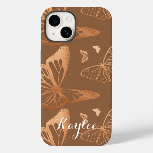 優美なパーソナライズされたバタフライケース Case-Mate iPhoneケース (裏面)