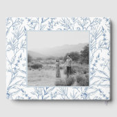 優美なパーソナライズされたブルーフローラベビーシャワー ゲストブック (裏面)