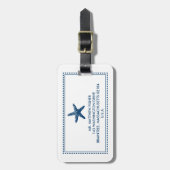 優美なビーチのヒトデ|の青 ラゲッジタグ (正面縦)