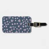 優美なピンクのハートパターン荷物タグ ラゲッジタグ (正面横)