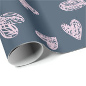 優美なピンクのハート柄 ラッピングペーパー (ロールコーナー)