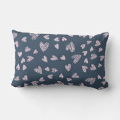 優美なピンクのハート柄 ランバークッション (裏面)