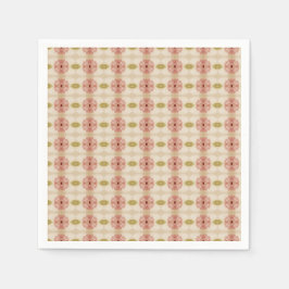 優美なピンクのフローラ パターン（の模様が）ある スタンダードカクテルナプキン