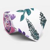 優美なピンクの紫のセージ花水色 ネクタイ (ロール)