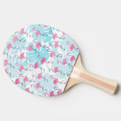 優美なフラミンゴとモンステ葉ラの 卓球ラケット (横)
