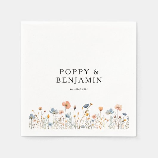 優美なフローラのヤマ結婚フラーズ スタンダードカクテルナプキン (正面)