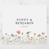 優美なフローラのヤマ結婚フラーズ スパークリングワインラベル (シングルラベル)