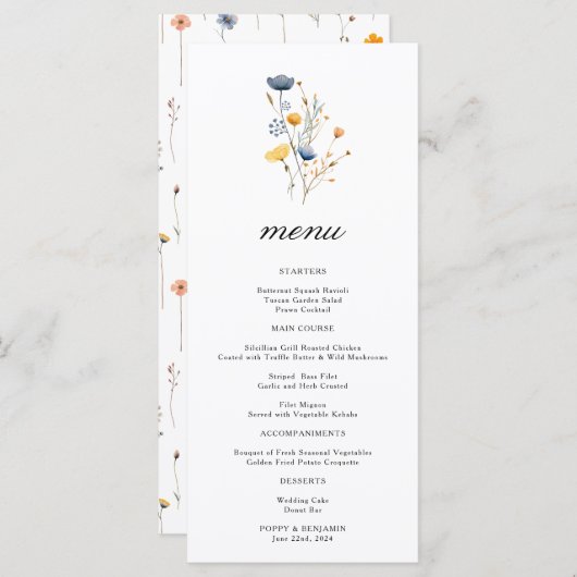 優美なフローラのヤマ結婚フラーズ メニュー (正面/裏面)