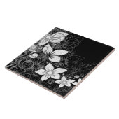 優美なフローラの黒巻 タイル (側面)