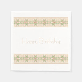 優美なフローラアクセントストライプ スタンダードカクテルナプキン