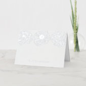 優美なフローラシルバー結婚フォイルのサンキューカード 箔グリーティングカード (正面)