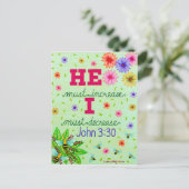 優美なフローラタイポグラフィ聖書の聖句 ポストカード (スタンド正面)