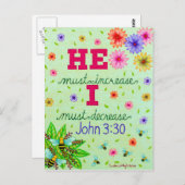 優美なフローラタイポグラフィ聖書の聖句 ポストカード (正面/裏面)