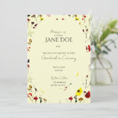 優美なフローラフェミニン卒業招待状 招待状 (スタンド正面)