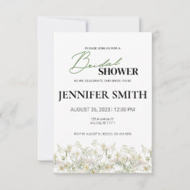 優美なフローラブライダルシャワー招待状 – Low Trim 招待状