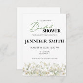 優美なフローラブライダルシャワー招待状 – Low Trim 招待状 (正面/裏面)