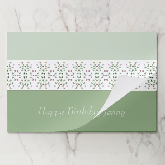 優美なフローラルパターン紙ランチョンマット ペーパーパッド (折り畳み)