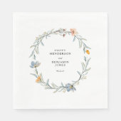 優美なフローラワイルドフラワー結婚リース スタンダードランチョンナプキン (正面)
