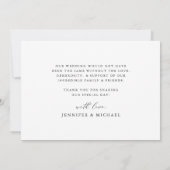 優美なフローラ白黒サンキューカード サンキューカード (裏面)