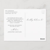 優美なフローラ白黒結婚の感謝 ポストカード (裏面)